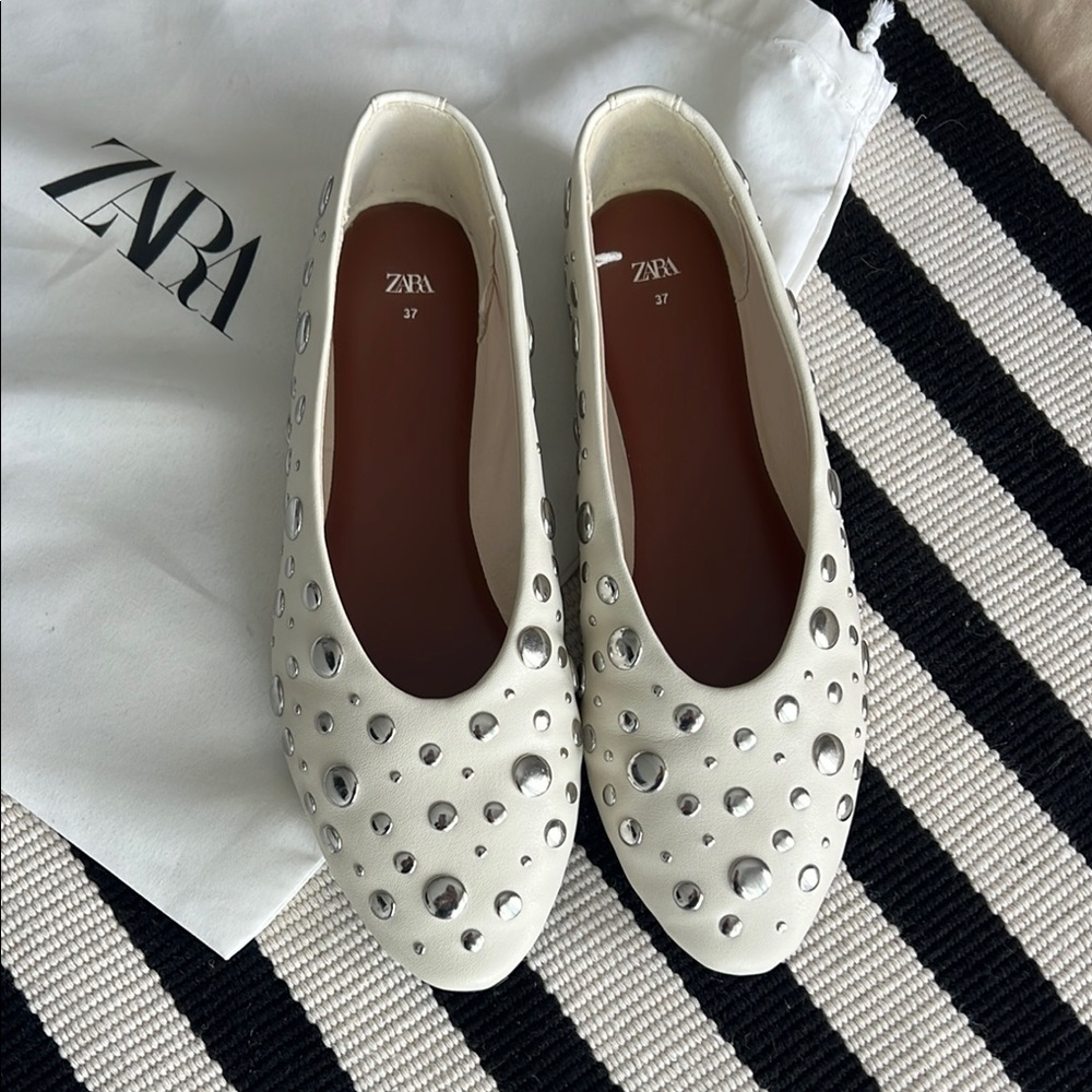 Zara Flats with silver embellishments